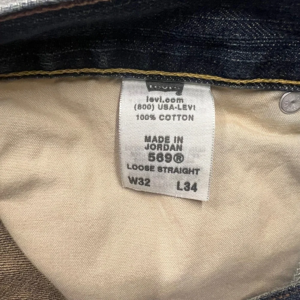 Vintage Levis 569 Loose Straight Denim Shorts Mens 32 Blue Medium Wash Jean Y2K